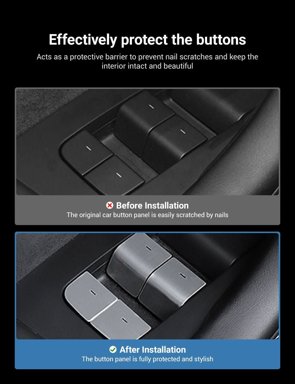 Door Button Glass Lifting Patch for Tesla Model 3/Y
