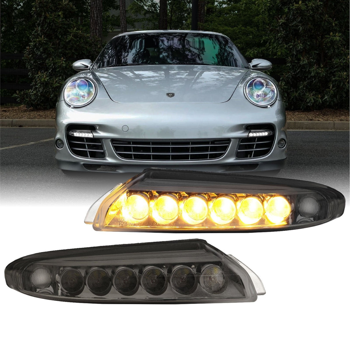 2007-2012 Porsche 997 Turbo/GT2 Smoke LED DRL + Turn Signal Lights