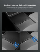 Dry Carbon Fiber Center Console Cover For Model Y Juniper / Model 3 Highland / Model YL