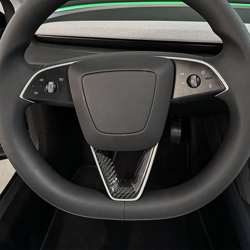 TESERT Dry Carbon Fiber Steering Wheel V-Cover for Model 3 Highland & Y Juniper