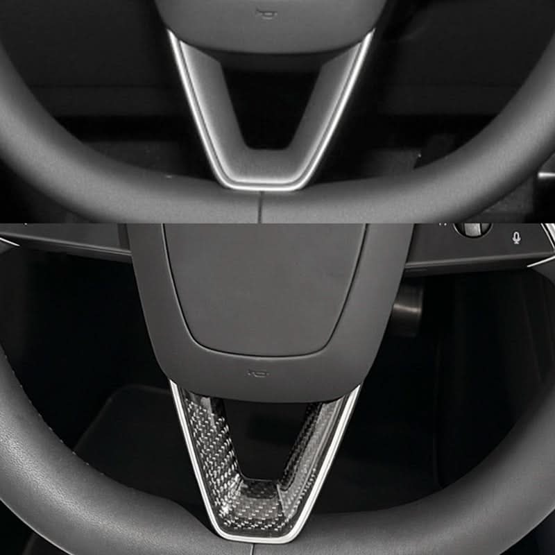 TESERT Dry Carbon Fiber Steering Wheel V-Cover for Model 3 Highland & Y Juniper