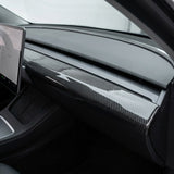 Dry Carbon Fiber Upper Dash Overlay for Model 3 / Y