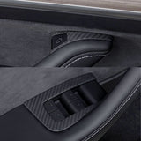 Dry Carbon Fiber Window & Door Switch Covers for Model Y / Model 3（Left Hand Drive）