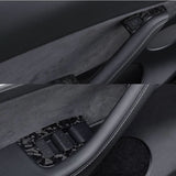 Dry Carbon Fiber Window & Door Switch Covers for Model Y / Model 3（Left Hand Drive）