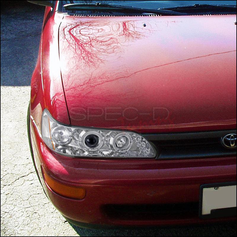Spec-D Projector Headlights Toyota Corolla (93-97) Dual Halo LED - Black or Chrome