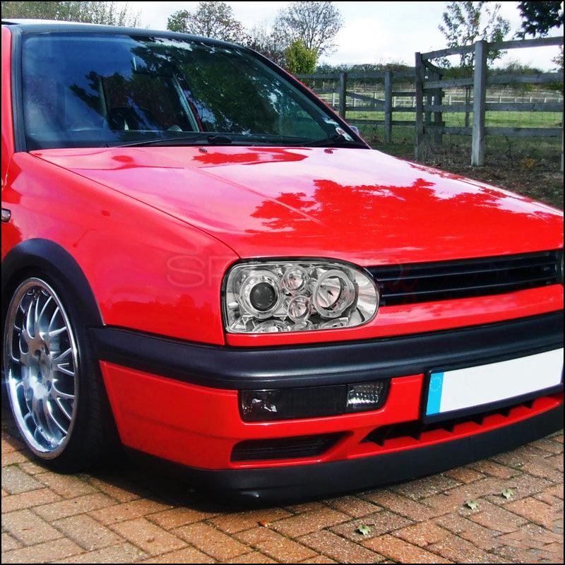 Spec-D Projector Headlights VW Golf MK3 / Cabrio (93-98) Halo LED - Black or Chrome