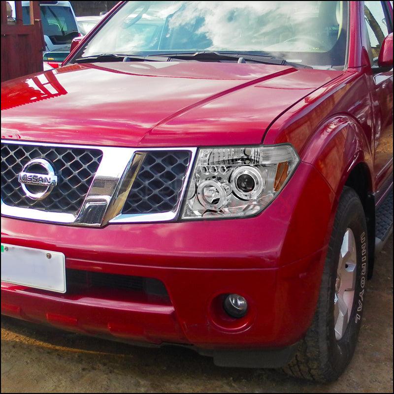 Spec-D Projector Headlights Nissan Frontier (05-08) Pathfinder (05-07) Dual LED Halo - Black or Chrome