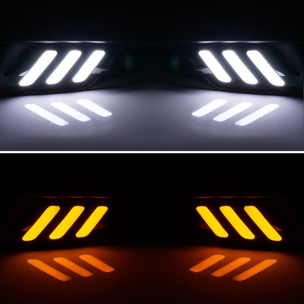 2016-2018Â Honda Civic LED Amber & White Fog light Bezels Cover 2DR 4DR