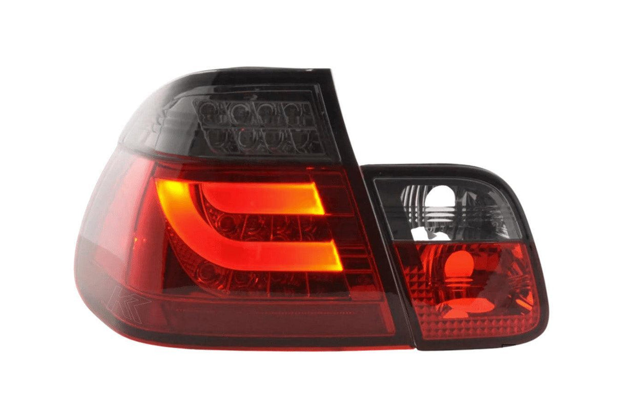 E46 Sedan LED Bar Smoked/Red Tail Lights (98-01) - K2 Industries