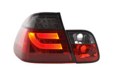 E46 Sedan LED Bar Smoked/Red Tail Lights (98-01) - K2 Industries