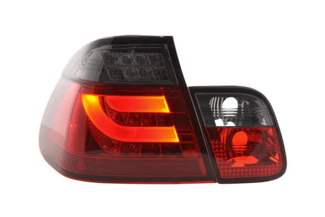 E46 Sedan LED Bar Smoked/Red Tail Lights (98-01) - K2 Industries