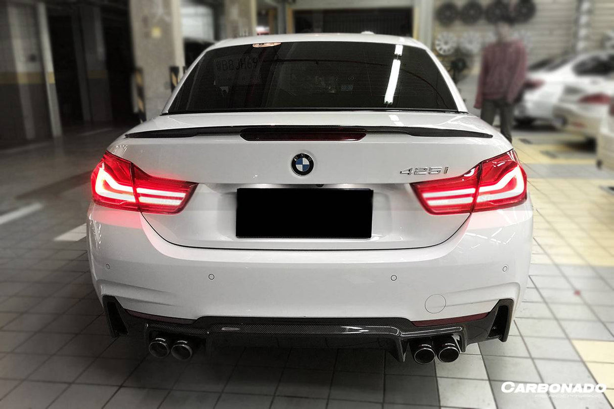 2013-2020 BMW 4 Series F32 F33 ECC Style Carbon Fiber Rear Lip (For M-Tech Only )