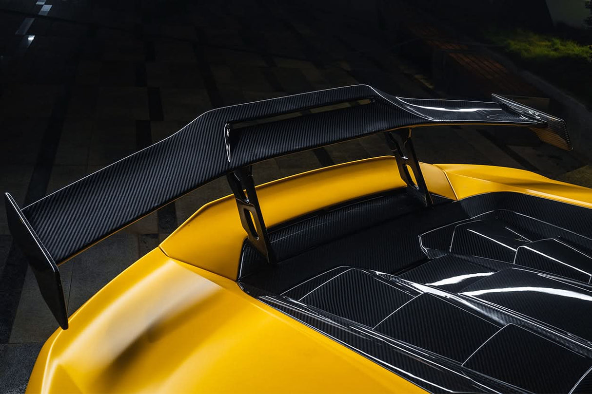 2015-2025 Lamborghini Huracan LP610 & LP580 & EVO & Tecnica  OD Style Dry Carbon Trunk Spoiler Wing With Base