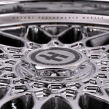 17x8.5 In Platinum Chrome Hayame Performance Wheel Rims Gold Accent