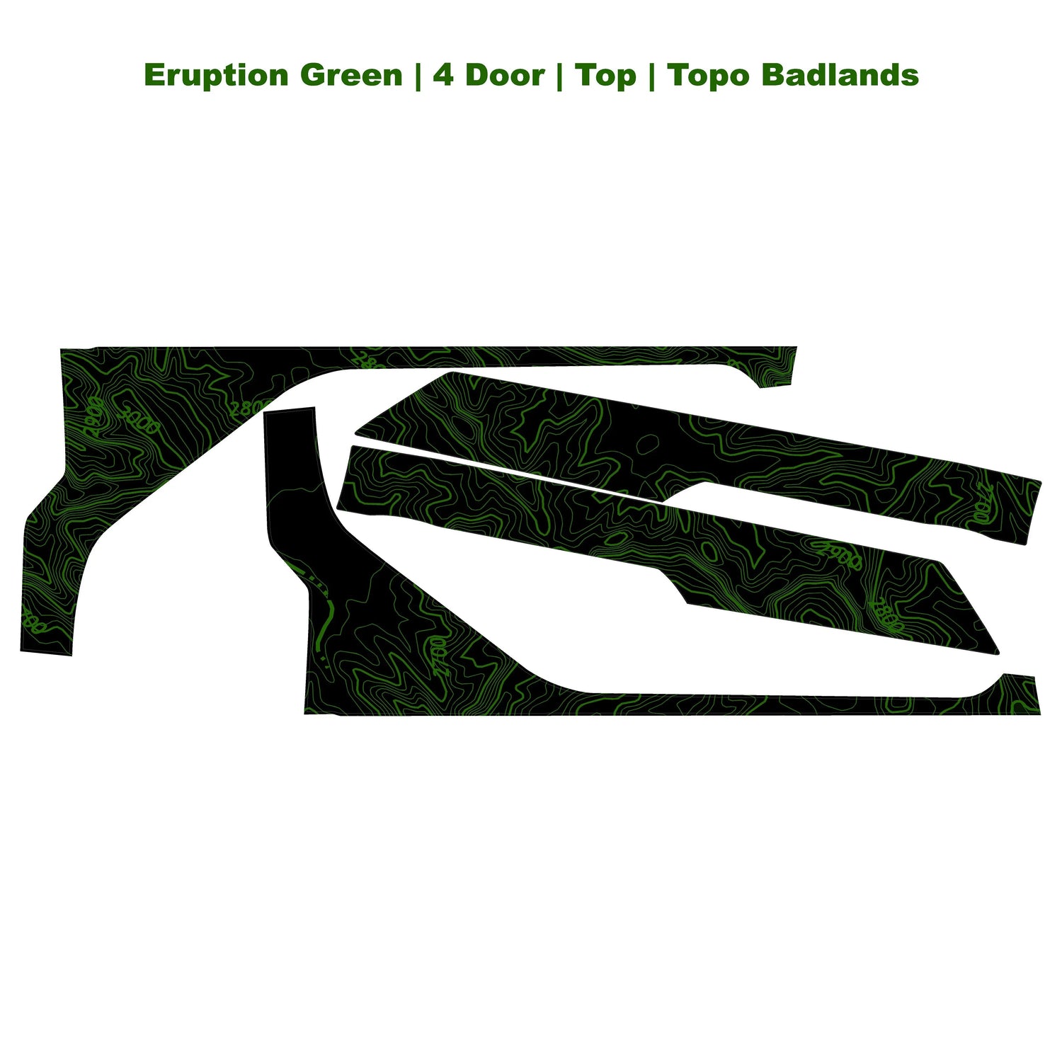 Topographic Upper Door Overlay Kit (Printed Series) - 2021+ Bronco 4 Door