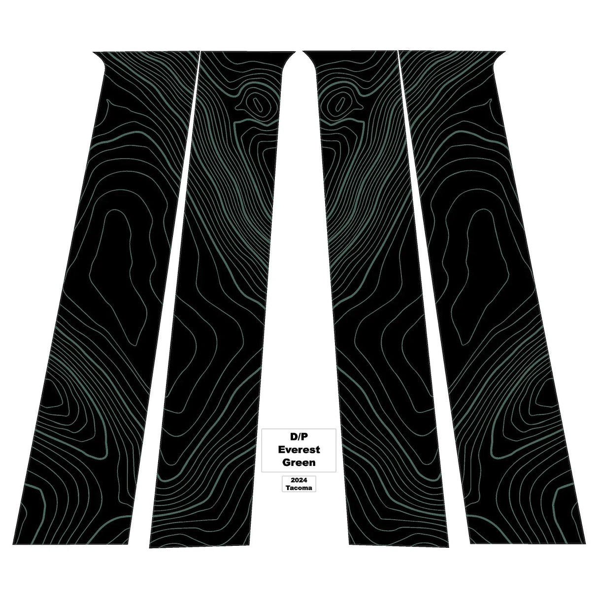 Topographic B Pillar Overlays - 2024+ Tacoma Double Cab / 2025+ 4Runner