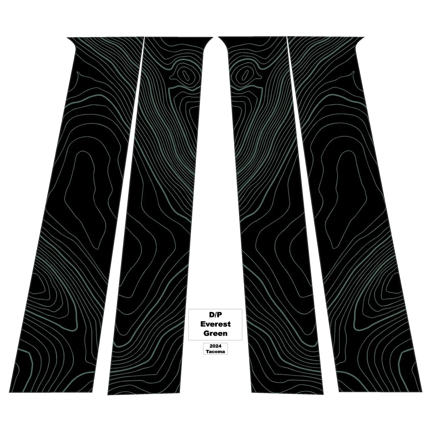 Topographic B Pillar Overlays - 2024+ Tacoma Double Cab / 2025+ 4Runner