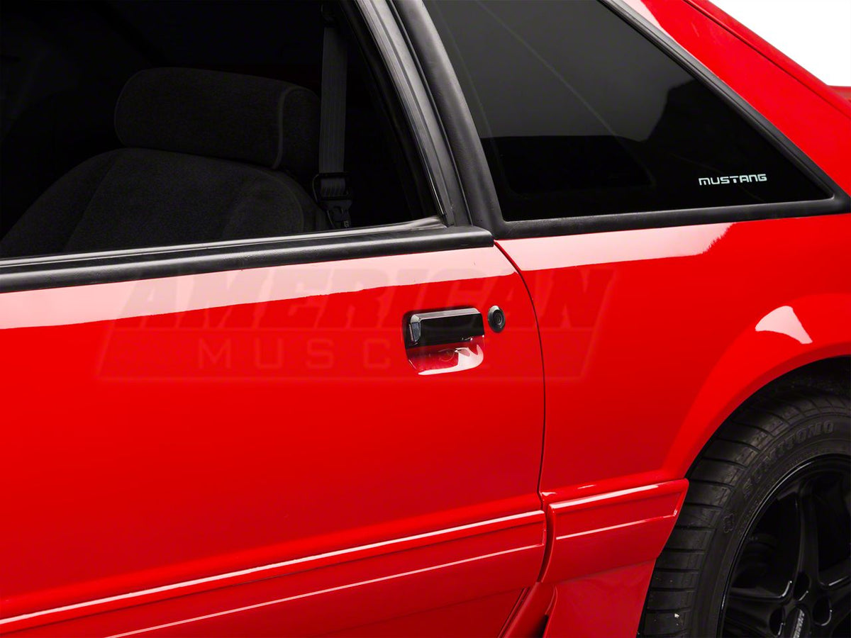 OPR Exterior Door Handle; Driver Side; Gloss Black (79-93 Mustang)