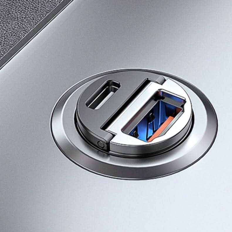 Dual-Port Fast Car Charger | PD 3.0 + QC 3.0 | 30W Output | Ultra-Compact Design
