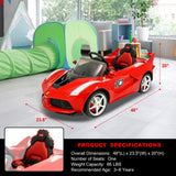 Ferrair Ride-on Red Toy Car for Kids with Parent Remote Control
