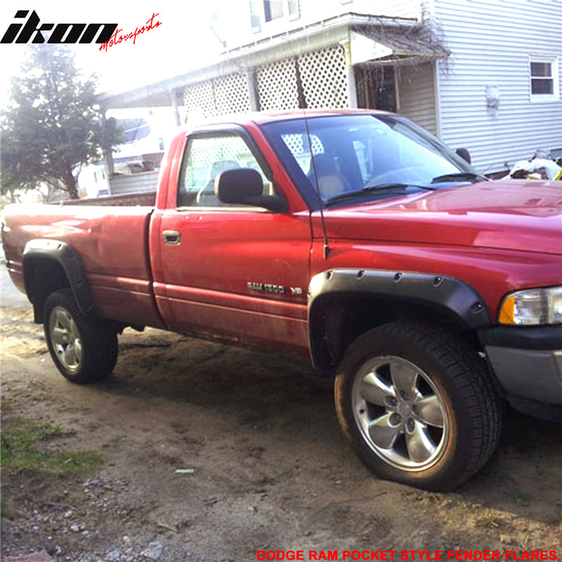 1994-2002 Dodge Ram 1500 2500 3500 Pocket Front Rear Fender Flares ABS