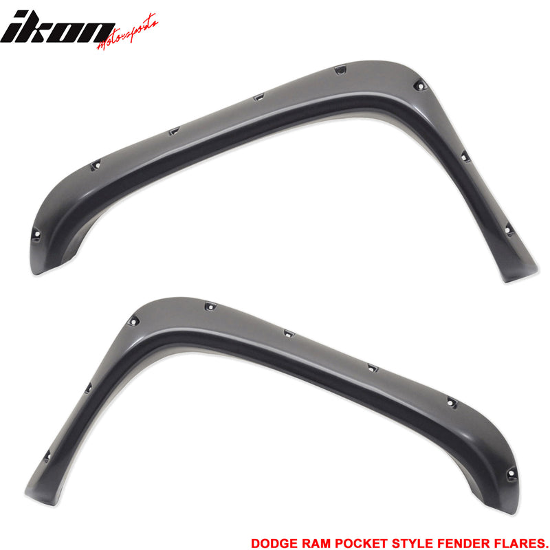 1994-2002 Dodge Ram 1500 2500 3500 Pocket Front Rear Fender Flares ABS