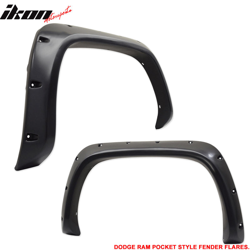 1994-2002 Dodge Ram 1500 2500 3500 Pocket Front Rear Fender Flares ABS