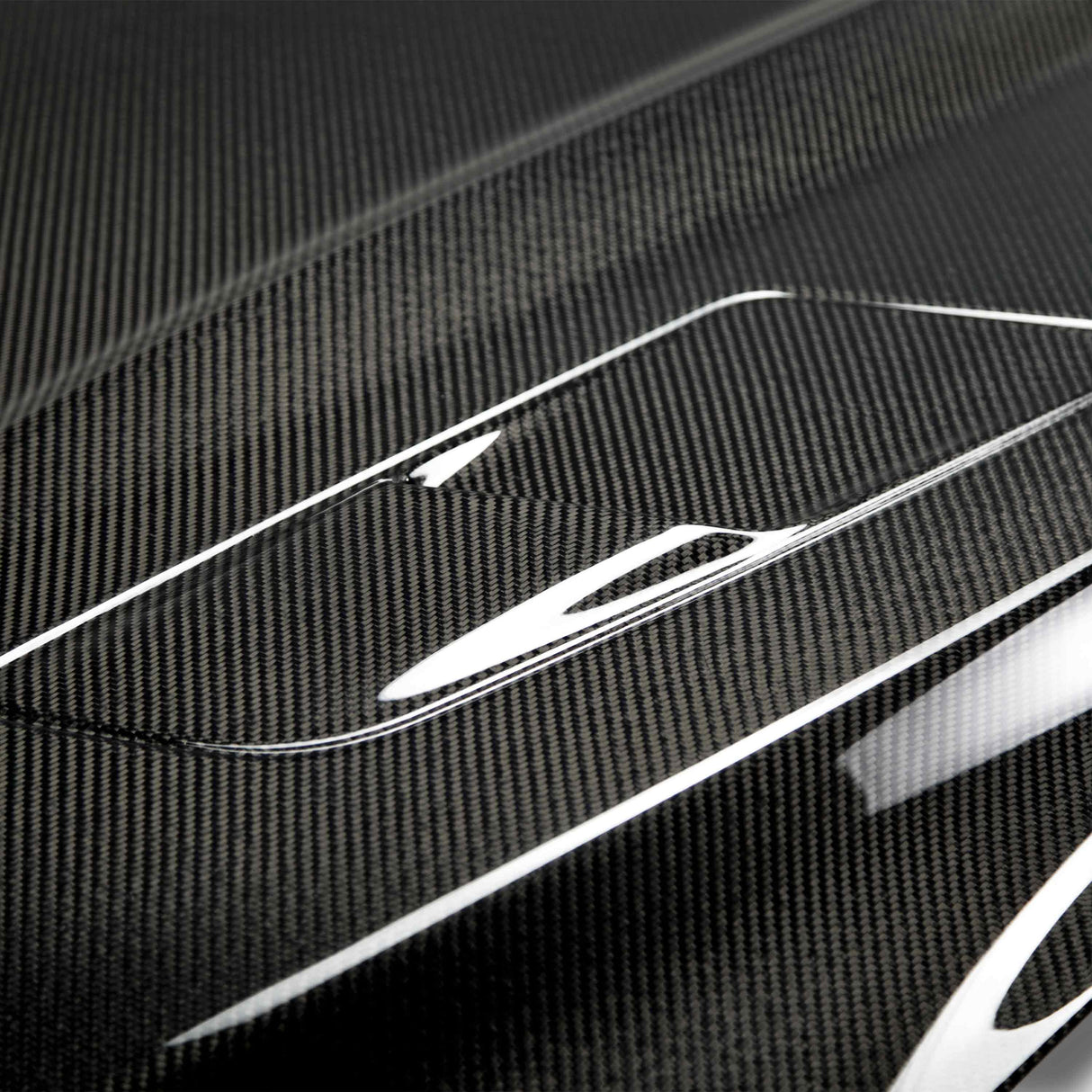 Type-OE (GT Style with hood vents)  double sided carbon fiber hood for 2015-2017 Ford Mustang