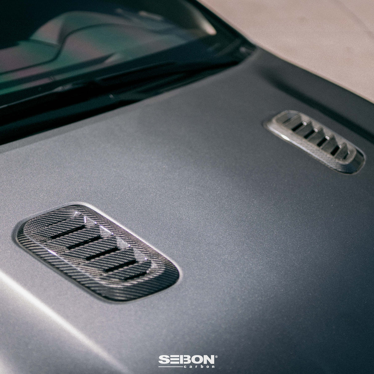 Dry carbon fiber hood vents for 2023-2024 Toyota GR Corolla - Gloss finish