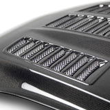 Type-TW double sided carbon fiber hood for 2015-2017 Ford Mustang