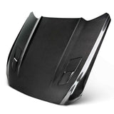 Type-OE (GT Style with hood vents)  double sided carbon fiber hood for 2015-2017 Ford Mustang