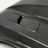 Type-CJ double sided carbon fiber 3 inch cowl hood for 2015-2017 Ford Mustang