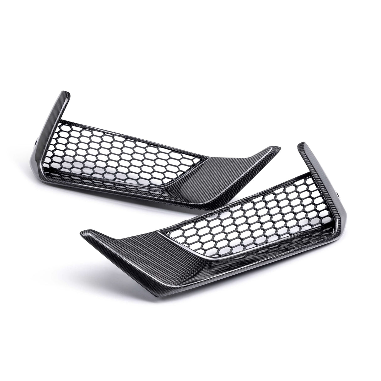 Carbon fiber front bumper inserts for 2024 Ford Mustang Dark Horse