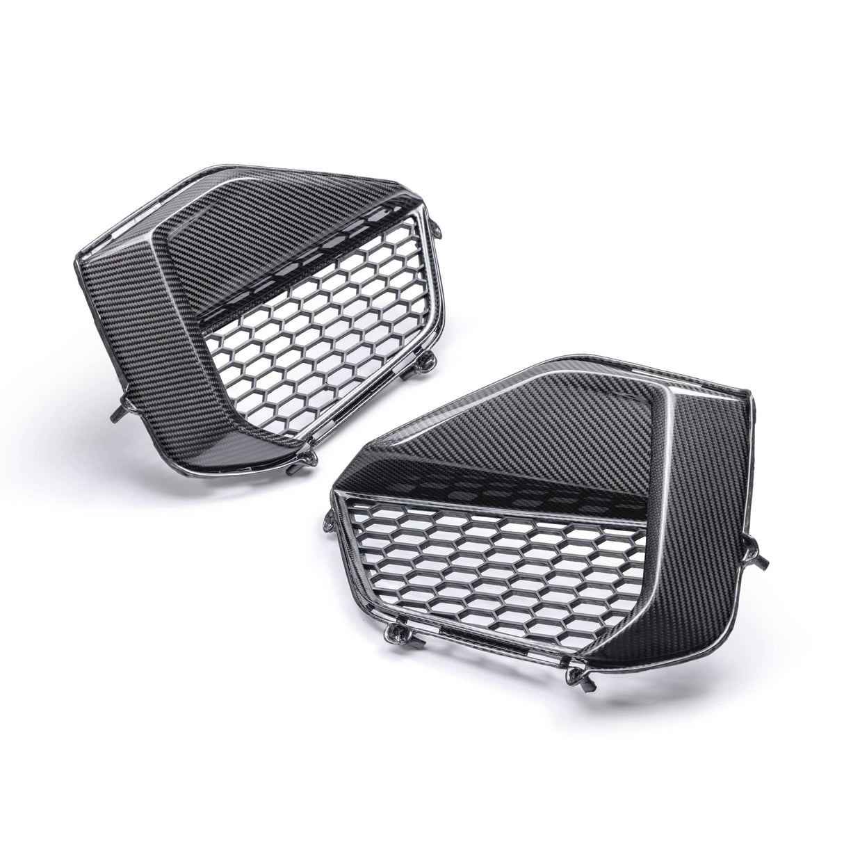 Carbon fiber front bumper inserts for 2024 Ford Mustang