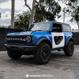 Fiberglass halo doors with carbon fiber inserts for 2021-2024 Ford Bronco 2DR