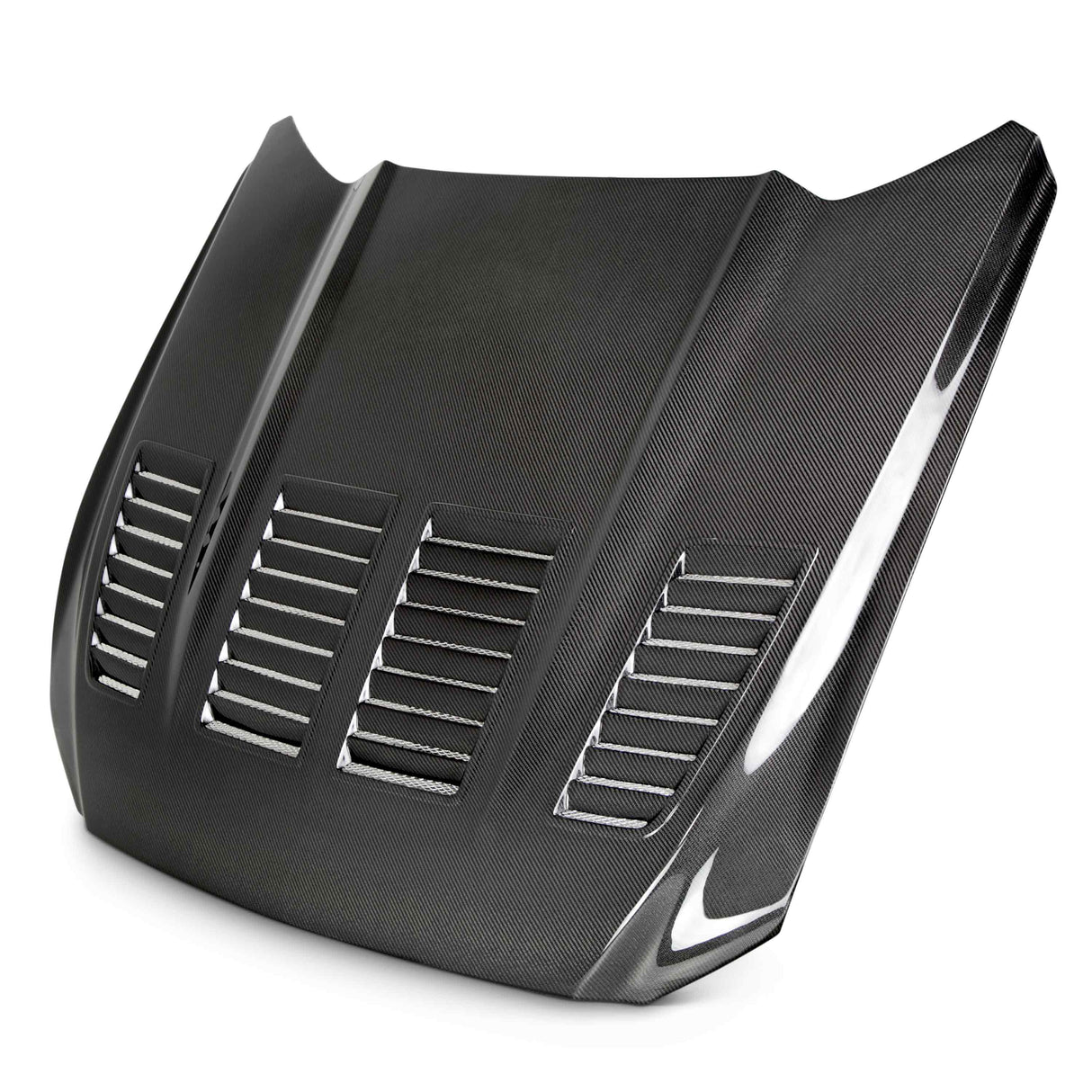 Type-TW double sided carbon fiber hood for 2015-2017 Ford Mustang