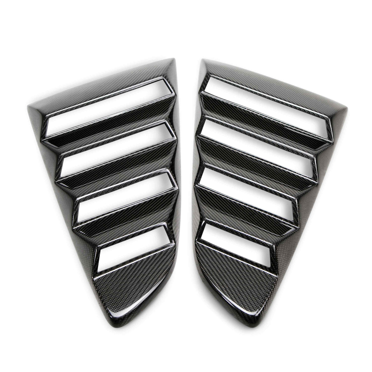 Type-V carbon fiber window louvers for 2015-2023 Ford Mustang