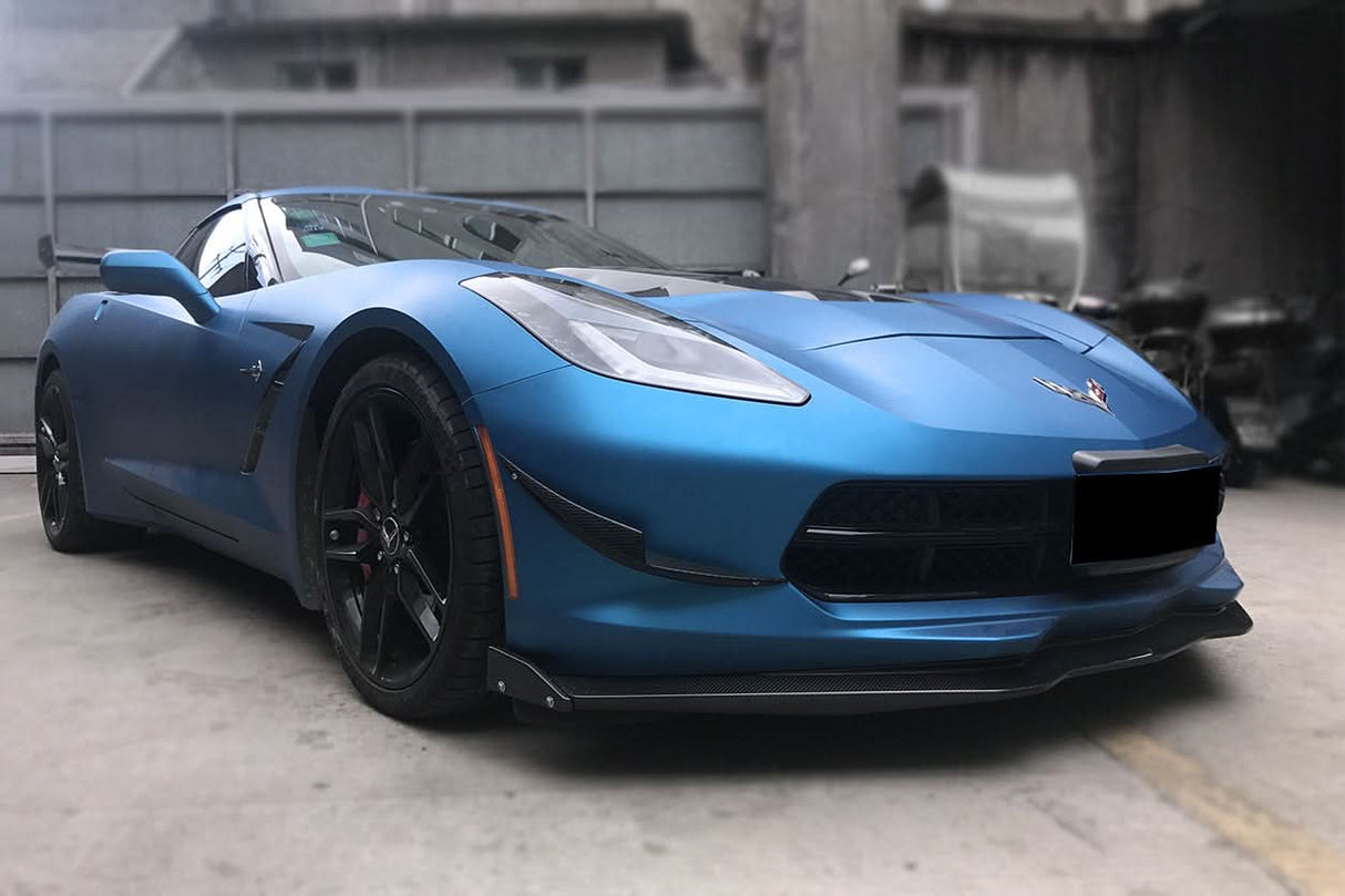 2013-2019 Corvette C7 Z51 Z06 Grandsport Carbon Fiber Satge3 Style Front Lip with Satge2 Winglets