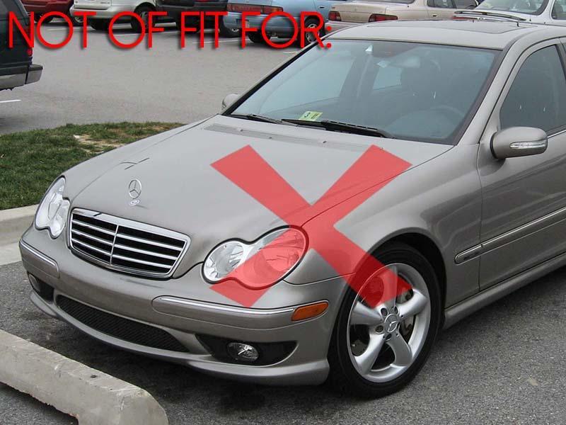 2001-2004 Mercedes W203 C32 AMG Style Fog Lights Set with Bulbs