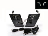 2003-2015 Volvo Vn Series Hd Truck W/Led Drl Black Fog Lights Set