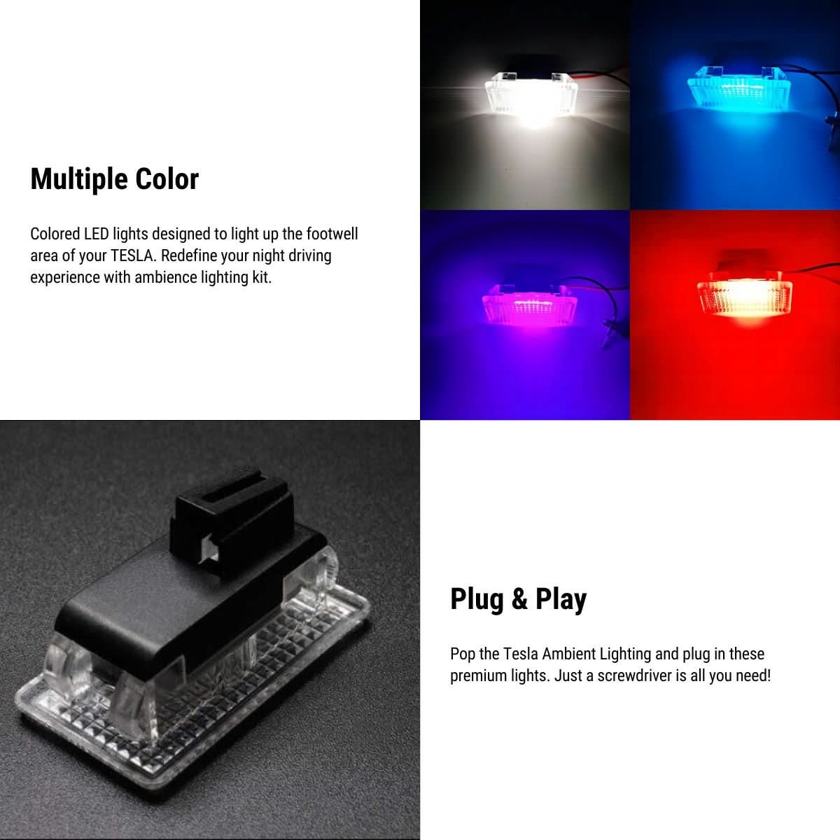 TESERY Footwell LED Lights for Model 3/Y/S/X