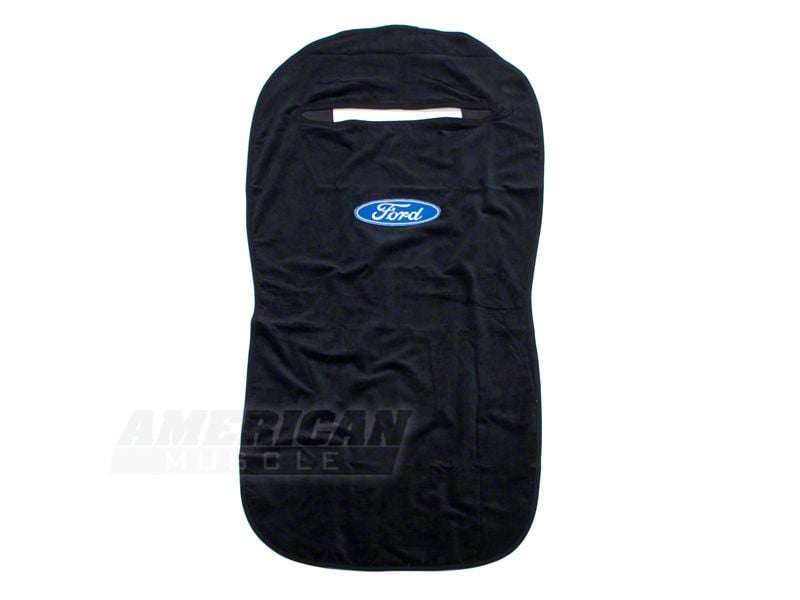 Speedform Seat Armour Protective Cover With Ford Oval Logo; Black (79-14 Mustang)