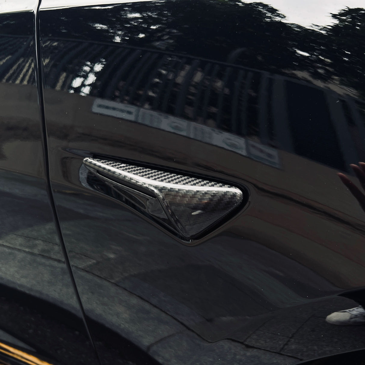 Full Side Camera Covers for Tesla Model 3 / Y - Carbon Fiber Exterior Mods