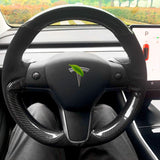 Genuine Leather Steering Wheel Cover for Tesla Model 3 / Model Y