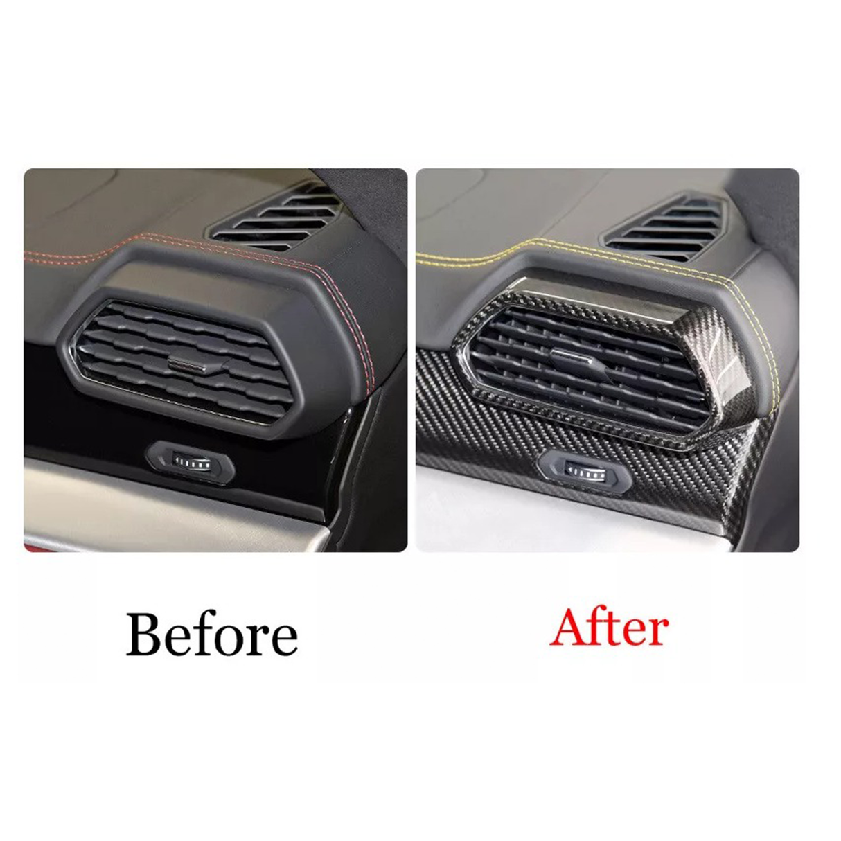 Dry Carbon Fiber AC Air Outlet Vent Cover for Lamborghini Urus