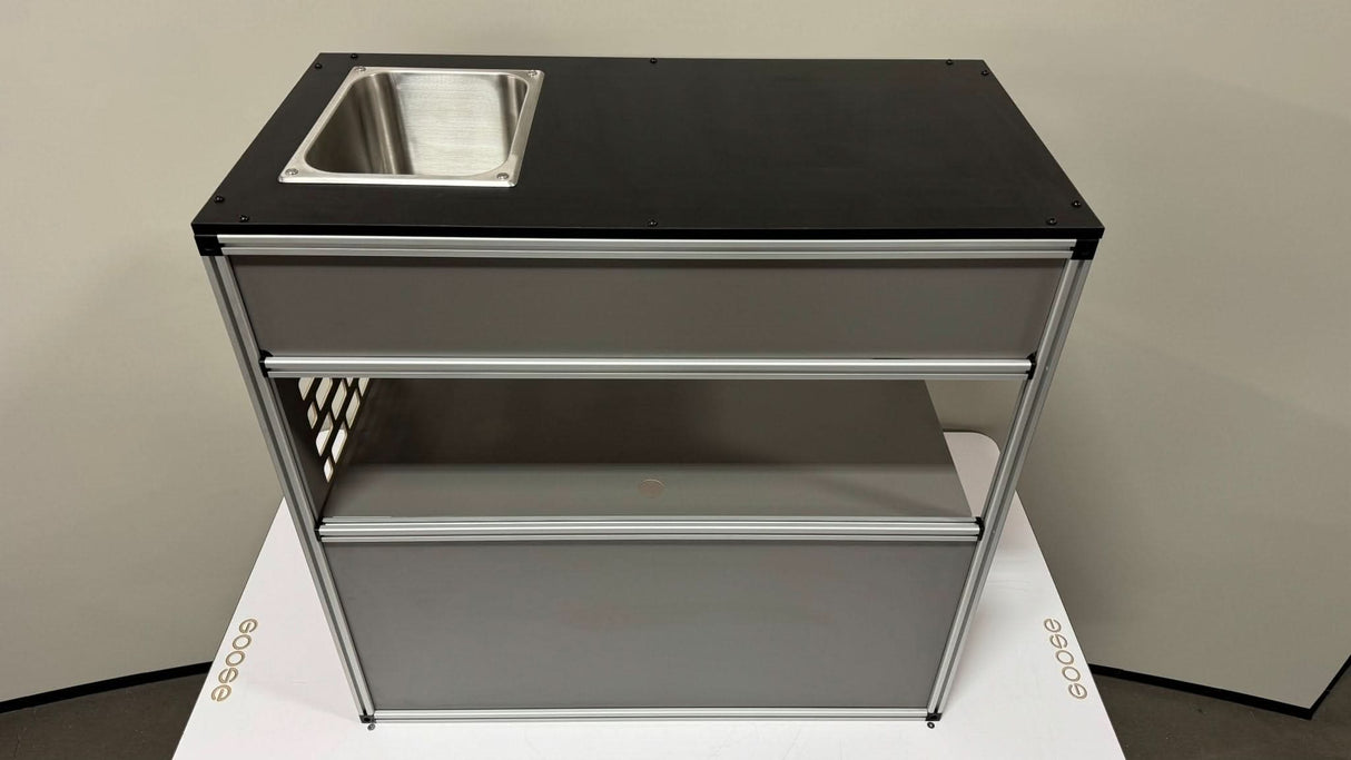 Goose Gear Camper System - Midsize Truck 6Ft Bed - Passenger Side Front Sink and Storage Utility Module