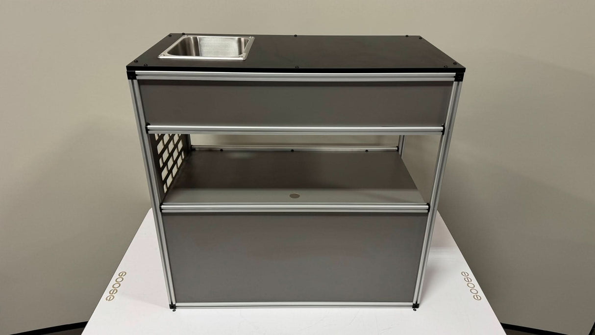 Goose Gear Camper System - Midsize Truck 6Ft Bed - Passenger Side Front Sink and Storage Utility Module