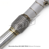 High‑Flow Catted Stainless Steel Downpipe for Mercedes Benz S63 AMG W222 5.5T