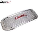 Fits 15-18 Yukon XL Chrome ABS Front Bumper Grille + Red GMC Emblem
