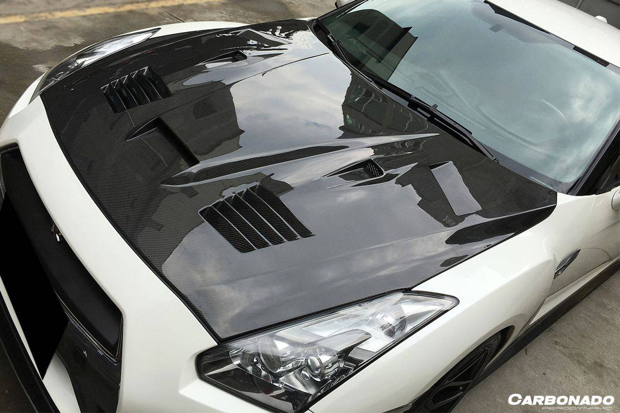 2008-2016 Nissan GTR R35 CBA  DBA GTC Style Carbon Fiber Hood